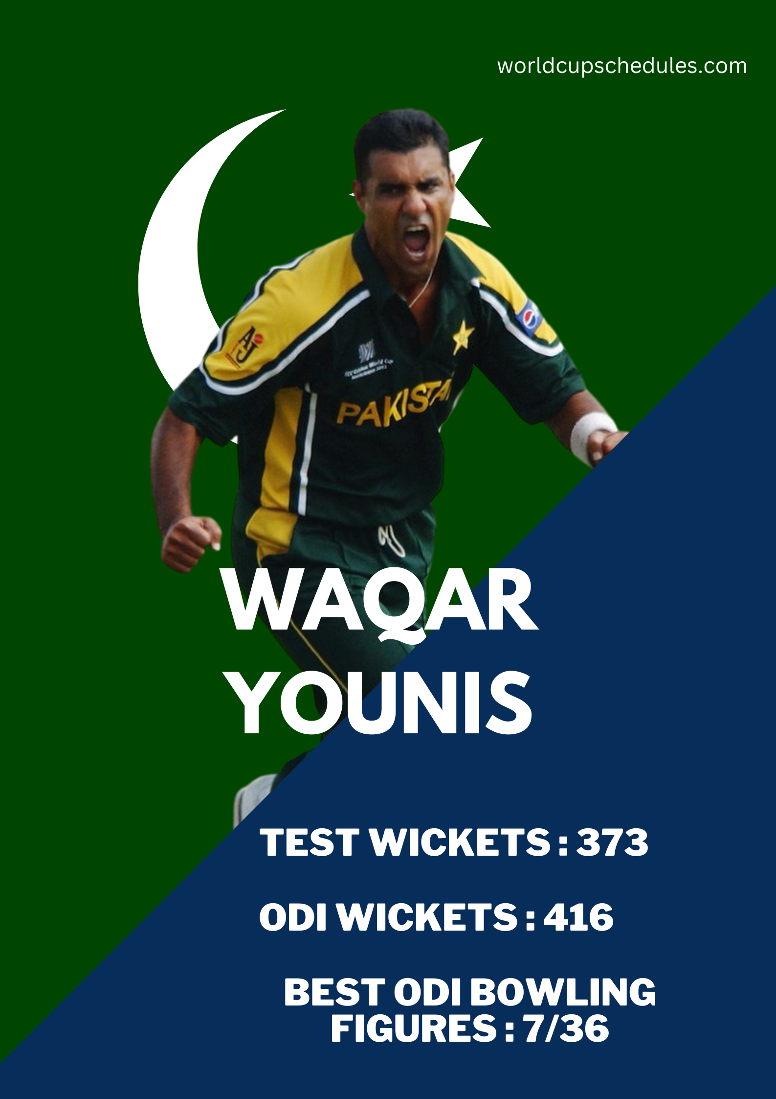 Waqar Younis Bowling Record Stats