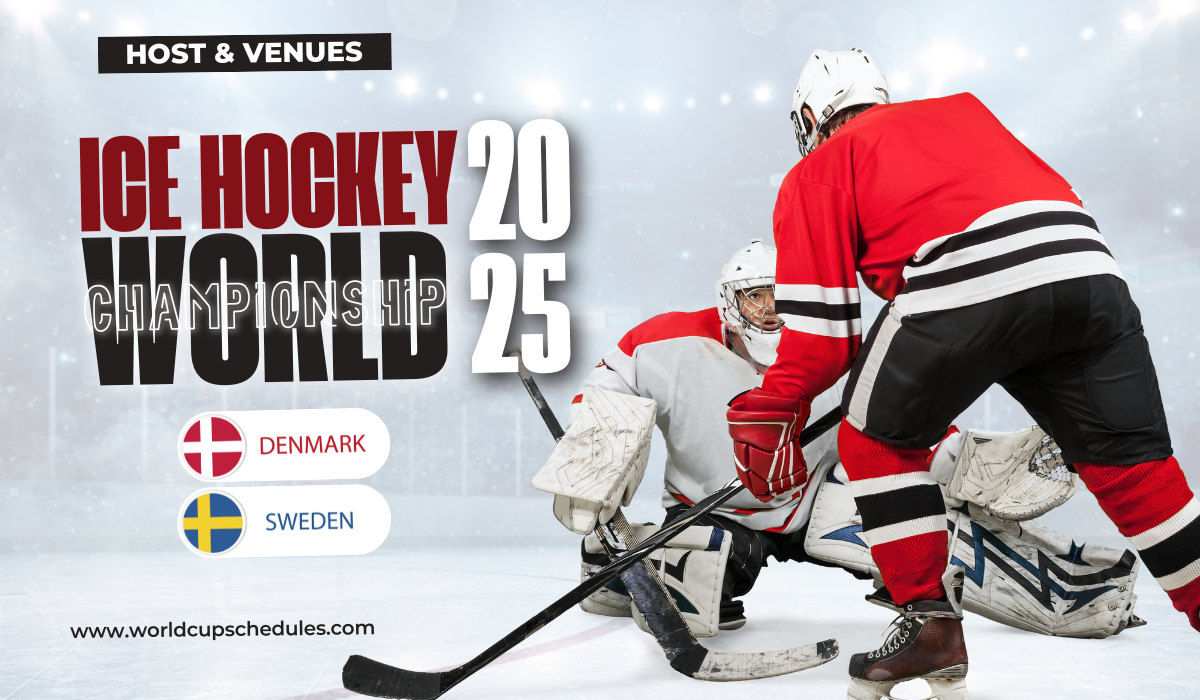 The Host Countries and Cities of the 2025 IIHF Ice Hockey World Championship.